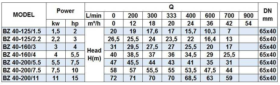 BZm 40-125/2.2 Edelstahl-CAS-Pumpe