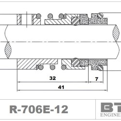 Торцеве механічне ущільнення R-706E 16, SIC/TC, EPDM, 304