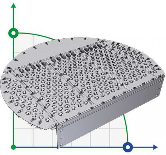 Тарелка клапанная дистиляционной колонны EDV® ADV 1800 мм