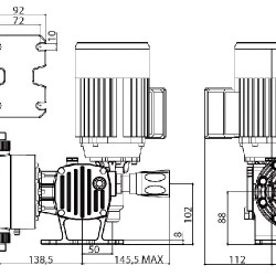 Pompe doseuse à membrane PDM-D CA 60/11 400/3/50 0,18