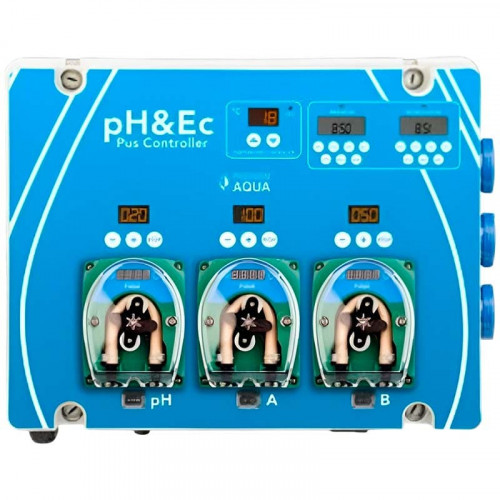 Гидропоника, гидропоническая система PROSYSTEM AQUA с контроллером pH&EC Plus, 0–4 л/ч (насос для регулирования pH и 2 насоса для удобрений)