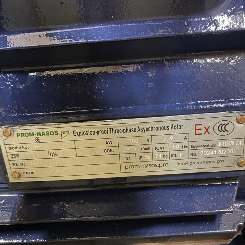 Самовсасывающий насос из нержавеющей стали BZWH80-65-25/2, 7,5 кВт, 2900, все AISI 304, Ex