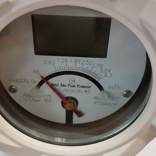 DN50 Расходомер для алкоголя из нержавеющей стали ротаметр LZ PN40 (спирт 40%), 0,63...6,3 м3/ч, 4-20мА, Ex