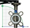 PN16 DN40 Butterfly valve, body and disc made of stainless steel AISI 304, Seat PTFE