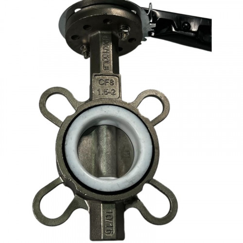 PN16 DN50 Butterfly valve, body and disc made of stainless steel AISI 304, Seat PTFE