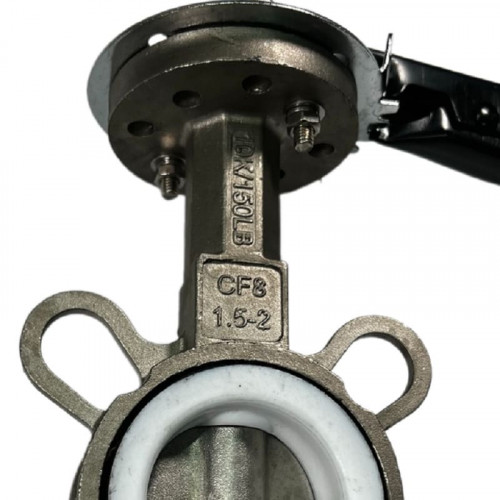 PN16 DN50 Butterfly valve, body and disc made of stainless steel AISI 304, Seat PTFE