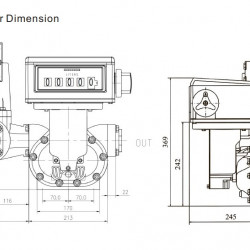 Caudalímetro de pistón rotativo M-50 2ʼʼ, 38-550 l/min con impresora y contador preajustado para combustible diésel, gasolina