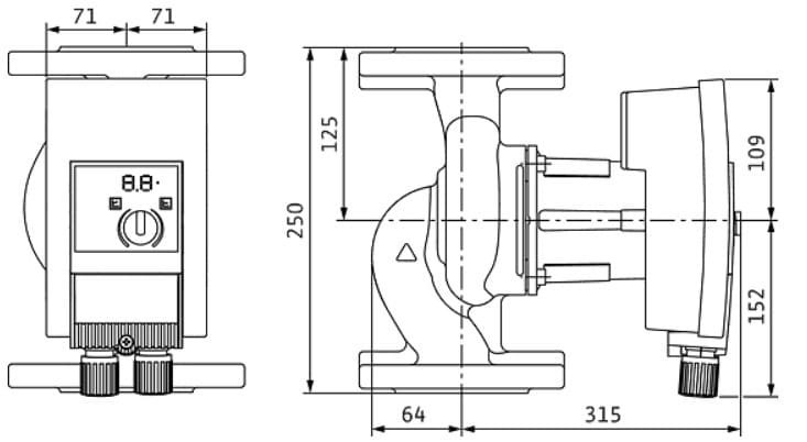 Pompe de circulation Wilo Yonos MAXO 40/0.5-12 PN 6/10 avec commande électronique