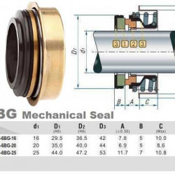 Mechanical seal for motor pump R-6BG 20, SIC/SIC, NBR, 304