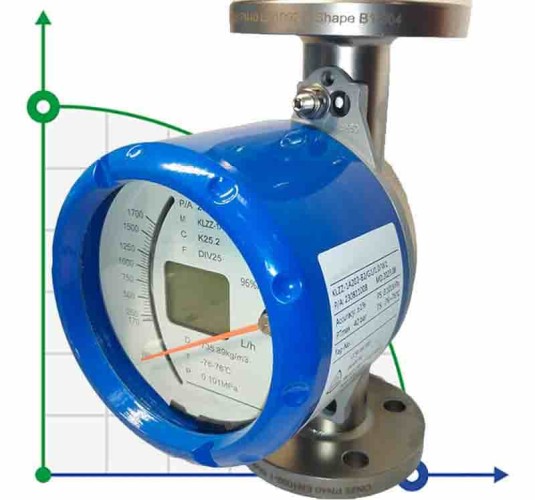 DN25 Ротаметр расходомер из нержавеющей стали KLZZ PN40 (спирт 96%), 180...1700 л/ч, 4-20мА, Ex
