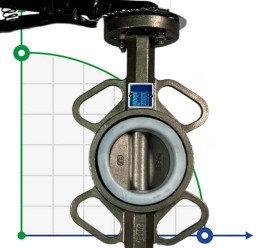 PN16 DN65 Засувка Батерфляй, корпус і диск з нержавіючої сталі AISI 304, Seat PTFE