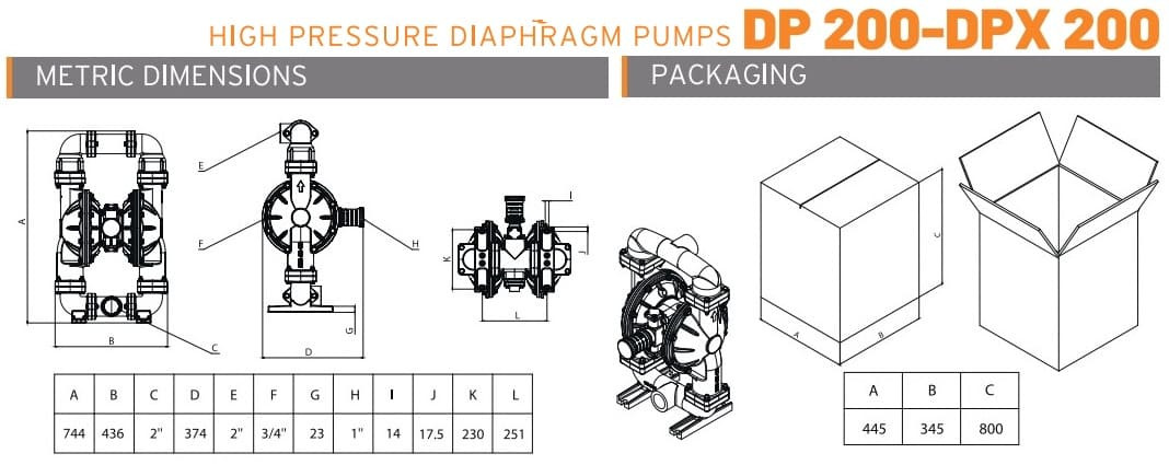 DP 200 DD/SN - насос пневматический мембранный высокого давления DiaPump