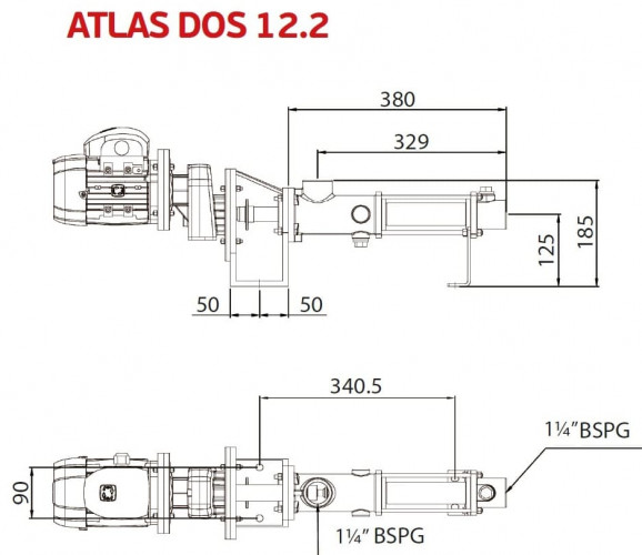 Pompe à vis pour prélèvement ATLAS DOS 12.2-01-0.25 HP-3.40-1400-63-A-EPDM