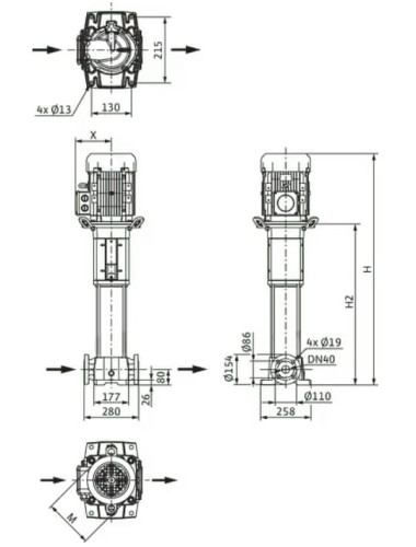 WILO HELIX FIRST V 1023-5/30/E/KS/400-50 pump for water supply
