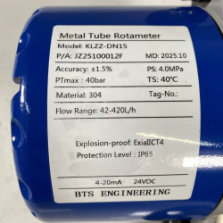 DN15 Débitmètre en acier inoxydable rotamètre KLZZ PN40 (alcool 96%), 42...420 l/h, 4-20mA, Ex