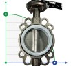 PN16 DN100 Butterfly valve, body and disc made of stainless steel AISI 304, Seat PTFE