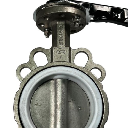 PN16 DN100 Butterfly valve, body and disc made of stainless steel AISI 304, Seat PTFE