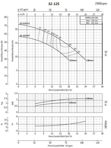 Monoblock centrifugal pump BST 32-125/0.7, 3000