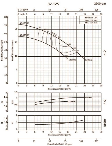 Monoblock centrifugal pump BST 32-125/0.7, 3000