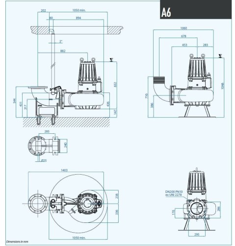 Погружний насос Dreno AT 200/6/240 C.275 з відкритим ріжучим робочим колесом