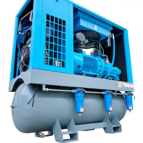 Compresseur d'air à vis pour ligne de découpe laser des séries DBZY, DMZY, DCZY avec alimentation en air 0,55-2,21 m3/min, puissance 7,5-22 kW, pression 1,58 MPa