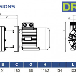 Горизонтальний хімічний насос FLUIMAC DRAGON 25 PP, 3 кВт, 380В