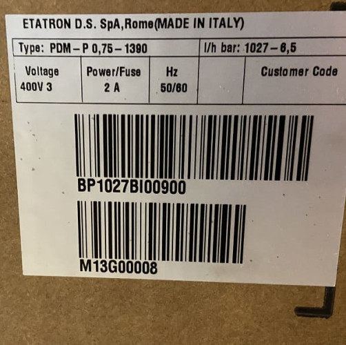 Плунжерный насос-дозатор PDM-P BI 1027/6,5 400/3/50 0,55 PVC EPDM