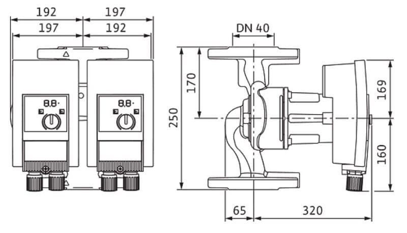 Yonos MAXO-D 40/0,5-16 PN 6/10 pompe de circulation WILO avec contrôle électronique