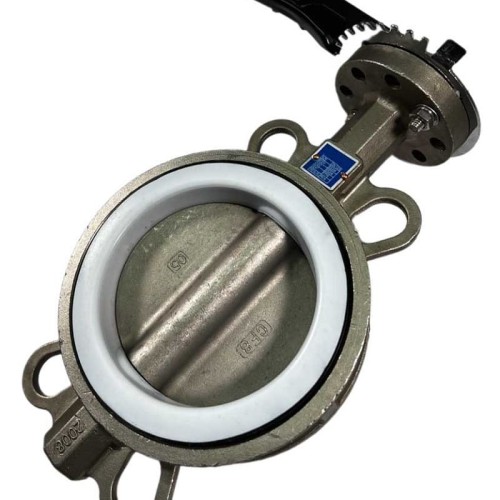 PN16 DN125 Затвор дисковий поворотний Батерфляй, корпус і диск з нержавіючої сталі AISI 304, Seat PTFE