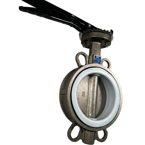 PN16 DN125 Затвор дисковий поворотний Батерфляй, корпус і диск з нержавіючої сталі AISI 304, Seat PTFE