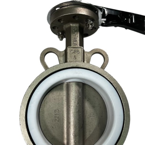 PN16 DN125 Затвор дисковий поворотний Батерфляй, корпус і диск з нержавіючої сталі AISI 304, Seat PTFE