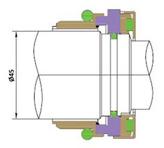 Mechanical seal FLYGT R-FL.OL 45, TC/TC, VITON