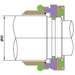 Gleitringdichtung FLYGT R-FL.OL 45, TC/TC, VITON