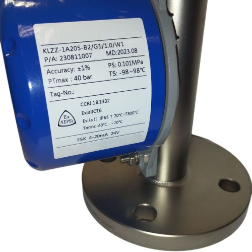 DN50 Ротаметр расходомер из нержавеющей стали KLZZ PN40 (спирт 40%), 0,63...6,3 м3/ч, 4-20мА, Ex