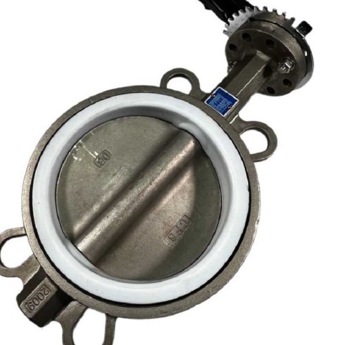 PN16 DN150 Засувка Батерфляй, корпус і диск з нержавіючої сталі AISI 304, Seat PTFE