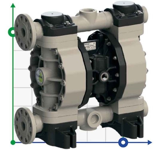 Пневматический мембранный насос для краски PHOENIX P170 PP HYTREL+PTFE, 170 л/мин
