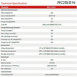 Литиевый высоковольтный аккумулятор 384V 50Ah LiFePO4, LFP с ячейками ANC 3.2V 50Ah LiFePO4 grade A cells