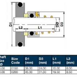 Gleitringdichtung  ALLWEILER R-M3.ALW 20, CAR/SIC, VITON, 304
