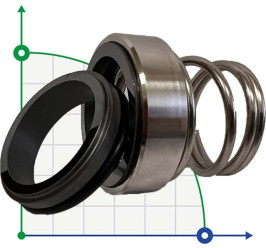 Одинарное торцевое уплотнение R-BT-RN 38, SS/CAR, VITON, 304, T8RN