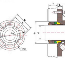 Sello de cartucho R-CSM 85, SIC/SIC, VITON, 304