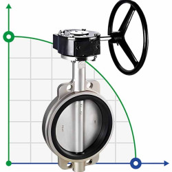 PN16 DN250 Butterfly valve, body and disc made of stainless steel AISI 304, seat EPDM