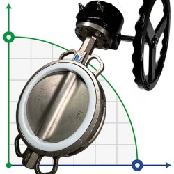PN16 DN200 Butterfly valve, body and disc made of stainless steel AISI 304, Seat PTFE