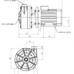 Горизонтальний відцентровий насос МВ 155, ПП, EPDM, B