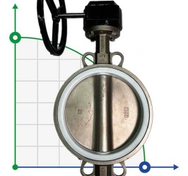 PN16 DN250 Засувка Батерфляй, корпус і диск із нержавіючої сталі AISI 304, Seat PTFE