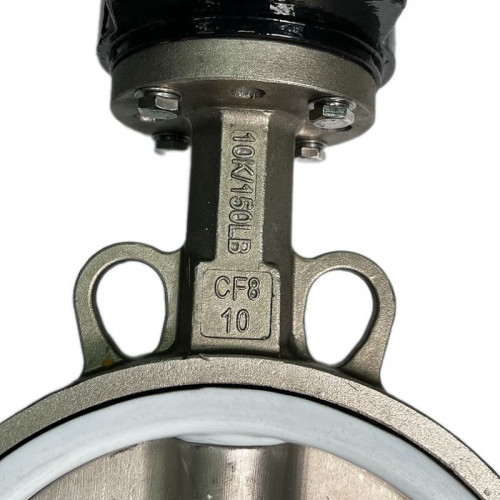 PN16 DN250 Засувка Батерфляй, корпус і диск із нержавіючої сталі AISI 304, Seat PTFE