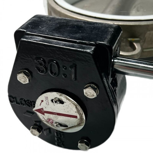 PN16 DN250 Засувка Батерфляй, корпус і диск із нержавіючої сталі AISI 304, Seat PTFE
