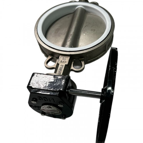 PN16 DN250 Засувка Батерфляй, корпус і диск із нержавіючої сталі AISI 304, Seat PTFE