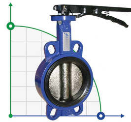 PN16 DN100 Butterfly valve, cast iron body and disc, Seat EPDM
