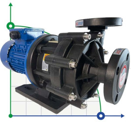 Насос с магнитной муфтой химический MP-HX-441 GFRPP, 330L/min, 19M, 380V, ABLE Motor