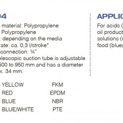 Handfasspumpe für Lebensmittel FLUIMAC NEPTUNE N-04, PP, PTE